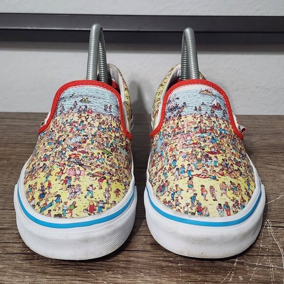 Vans Classic Slip-On X Wheres Waldo Beach Women's Shoes Womens Size 7 Multicolor - Picture 2 of 9